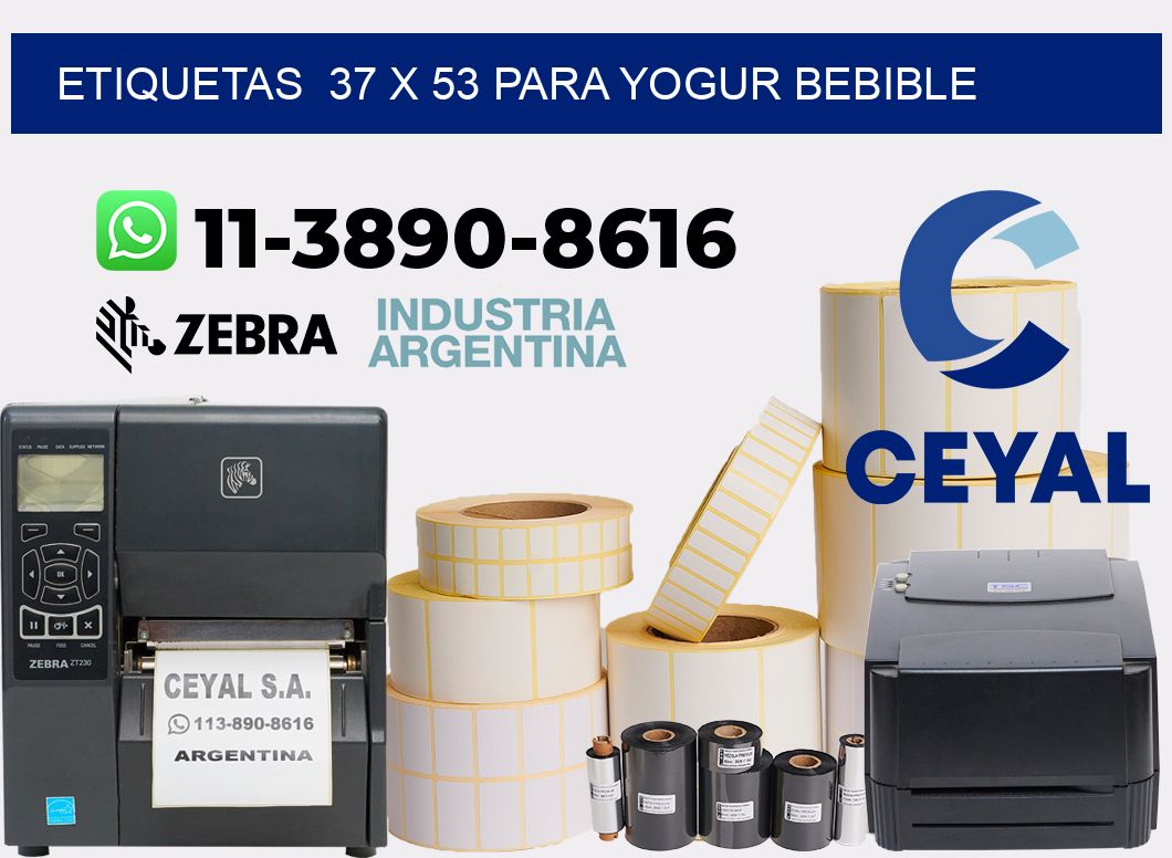 etiquetas  37 x 53 para Yogur bebible