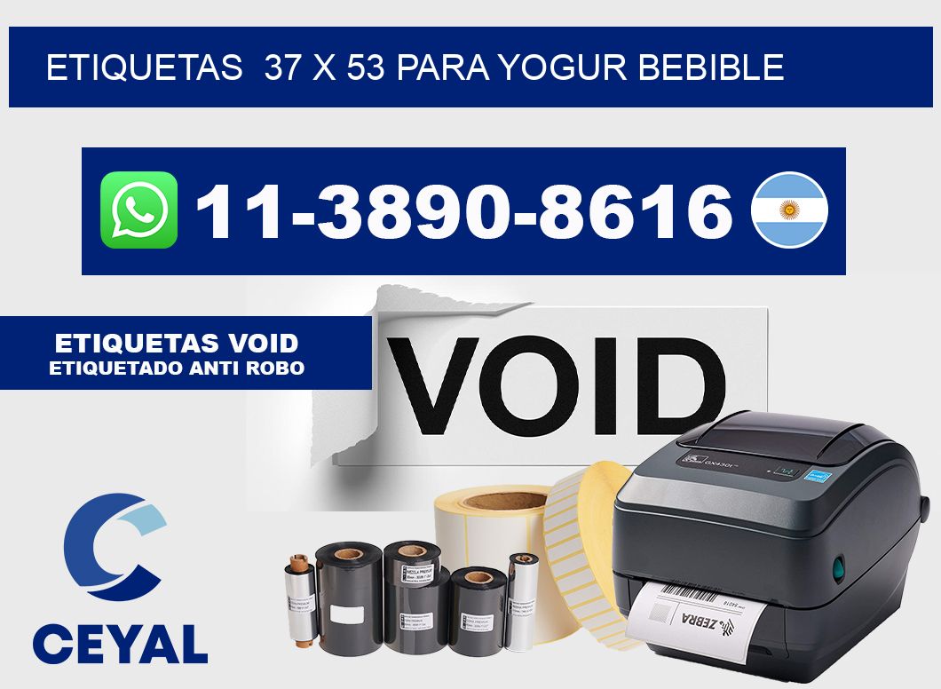 etiquetas  37 x 53 para Yogur bebible