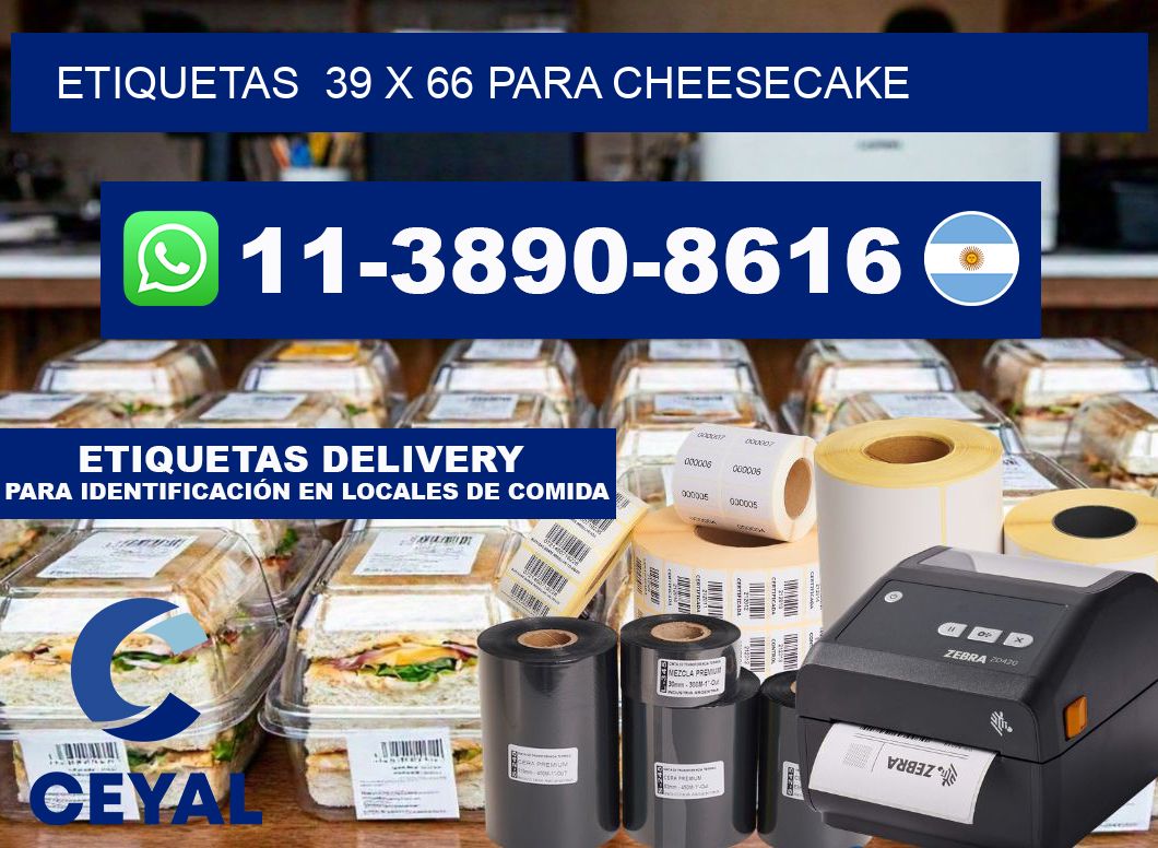 etiquetas  39 x 66 para Cheesecake
