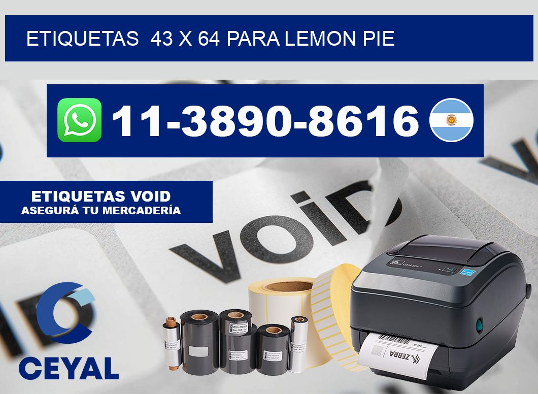 etiquetas  43 x 64 para Lemon pie
