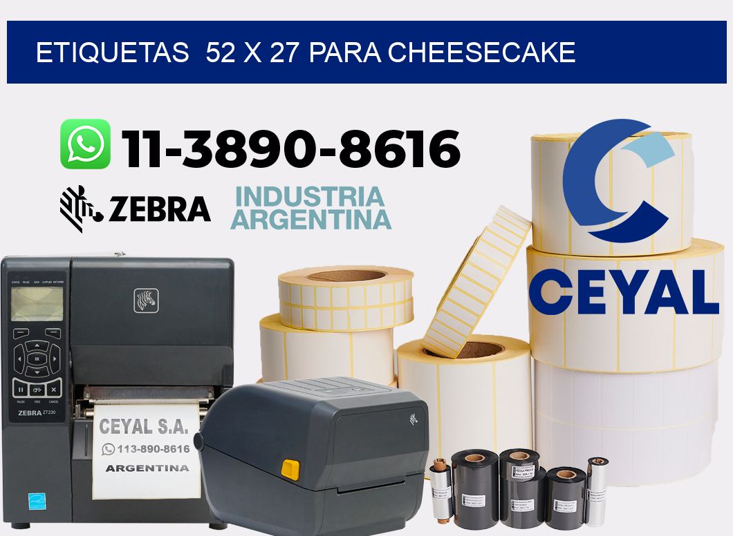 etiquetas 52 x 27 para Cheesecake