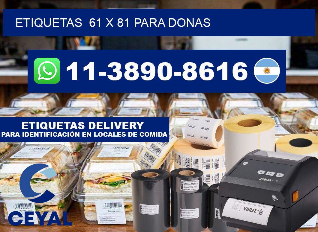 etiquetas  61 x 81 para Donas