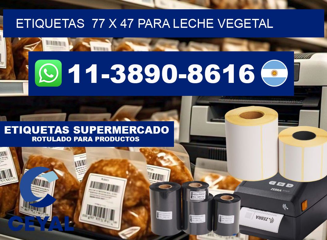 etiquetas  77 x 47 para Leche vegetal