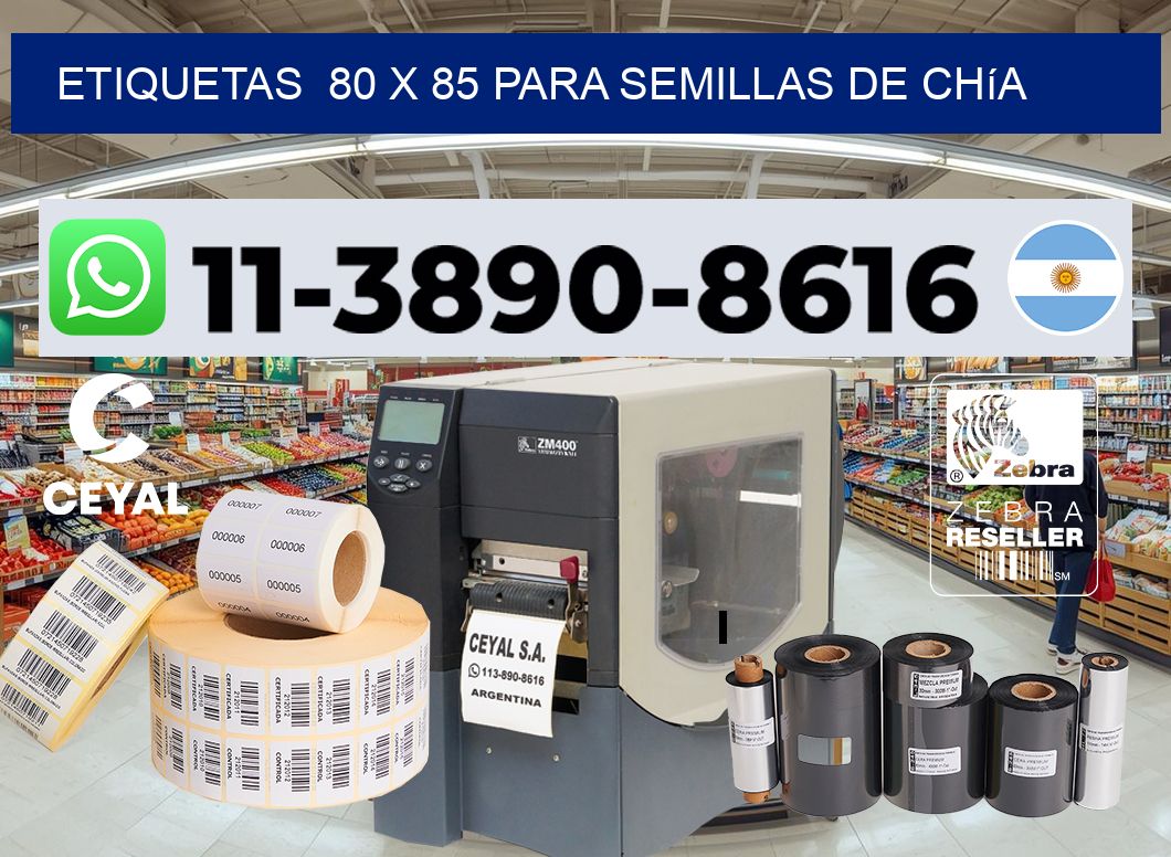 etiquetas  80 x 85 para Semillas de chía