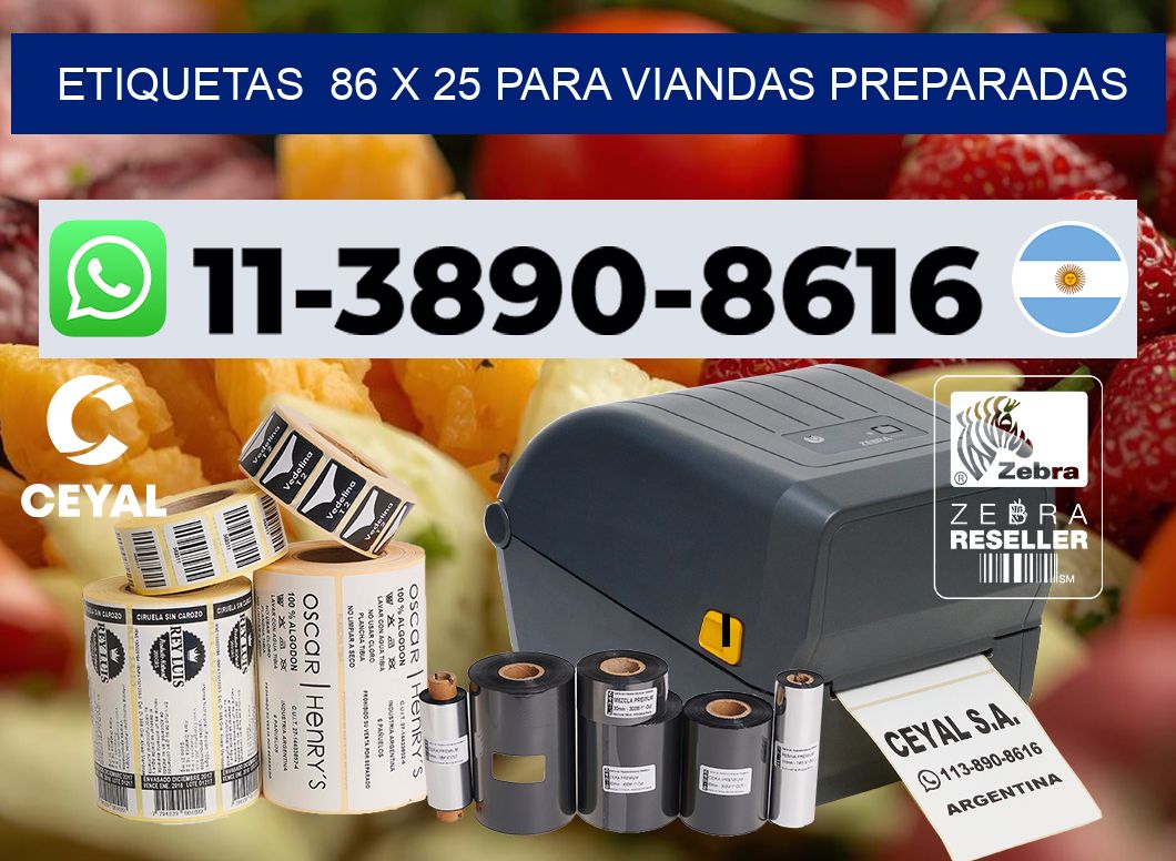 etiquetas  86 x 25 para Viandas preparadas