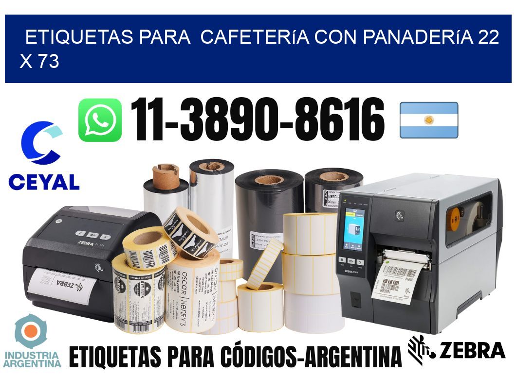 etiquetas para  Cafetería con panadería 22 x 73
