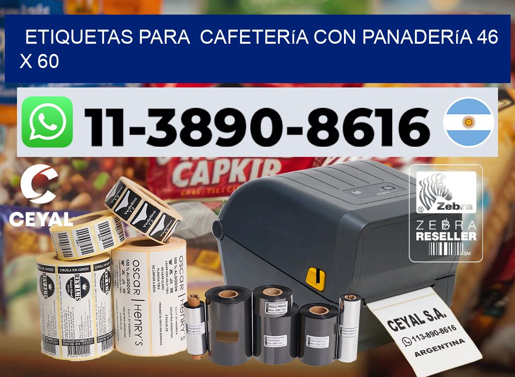 etiquetas para Cafetería con panadería 46 x 60