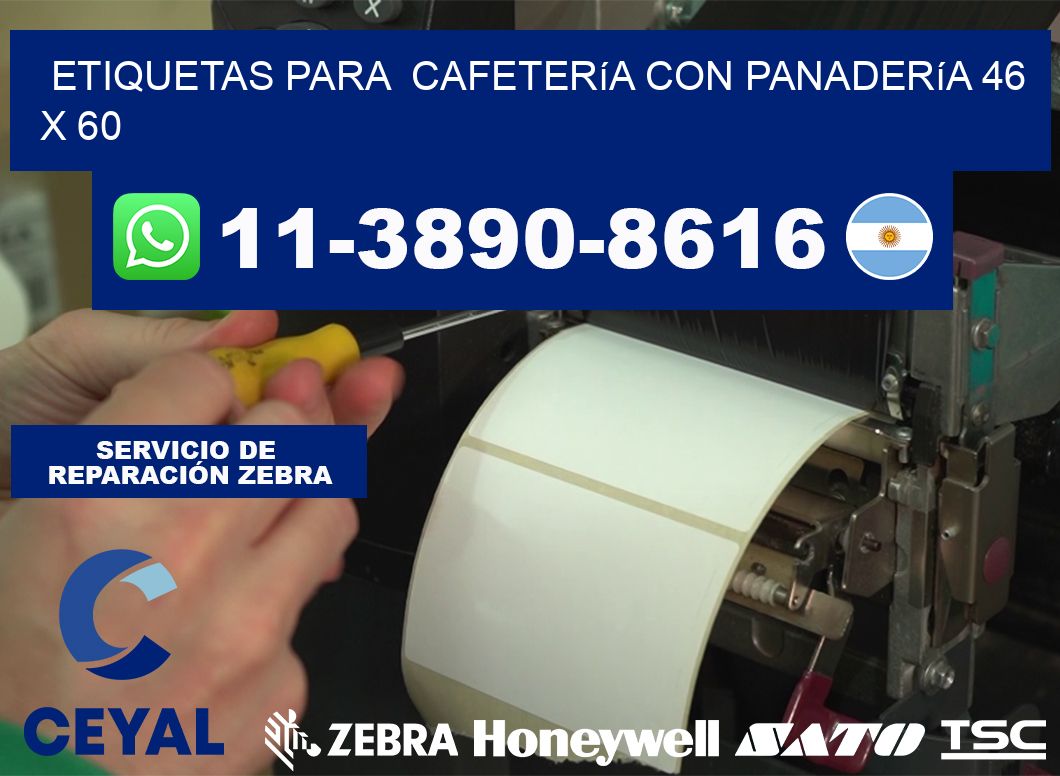 etiquetas para Cafetería con panadería 46 x 60