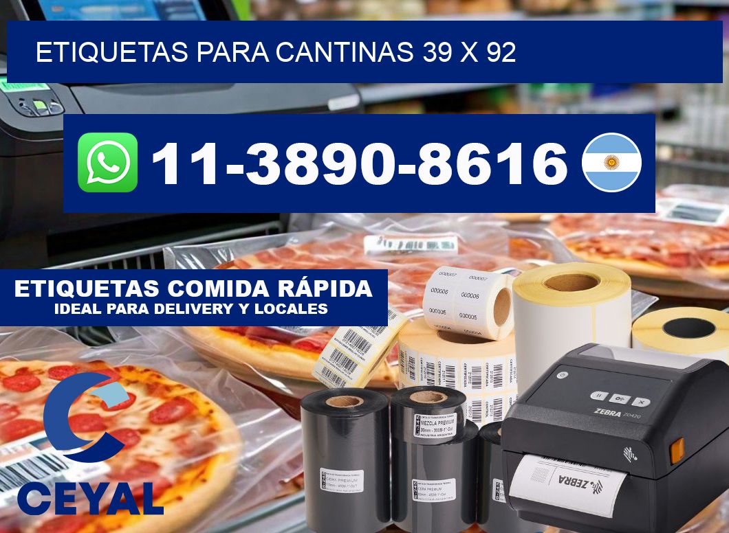 etiquetas para Cantinas 39 x 92
