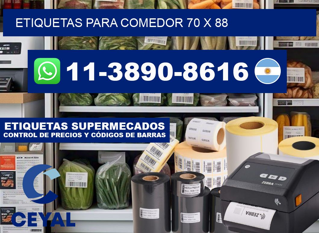 etiquetas para Comedor 70 x 88