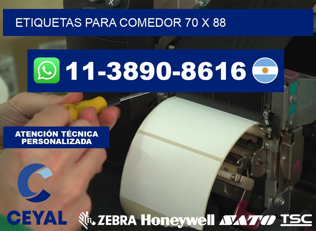 etiquetas para Comedor 70 x 88