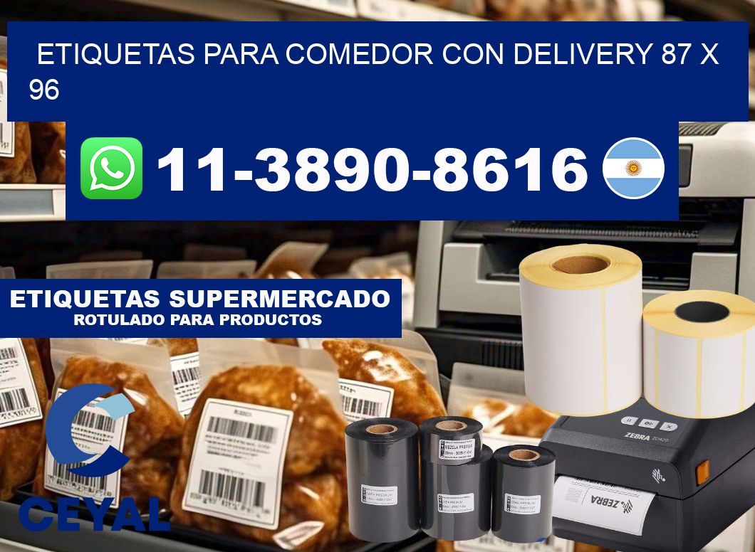etiquetas para Comedor con delivery 87 x 96