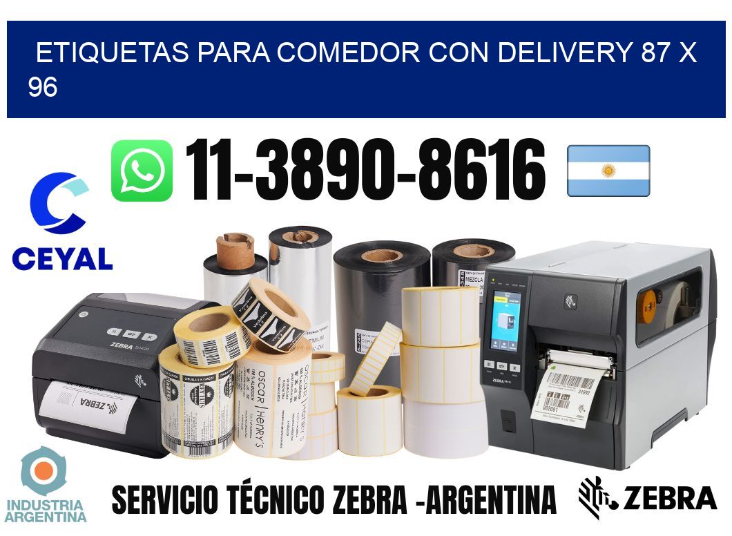 etiquetas para Comedor con delivery 87 x 96
