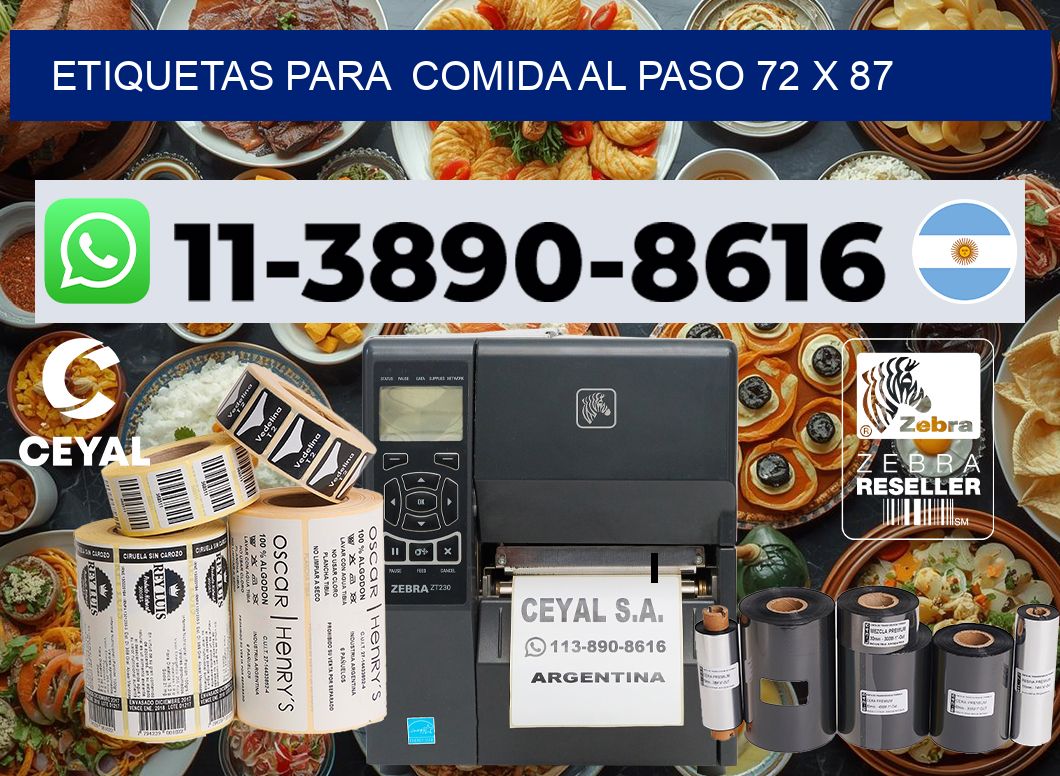 etiquetas para  Comida al paso 72 x 87