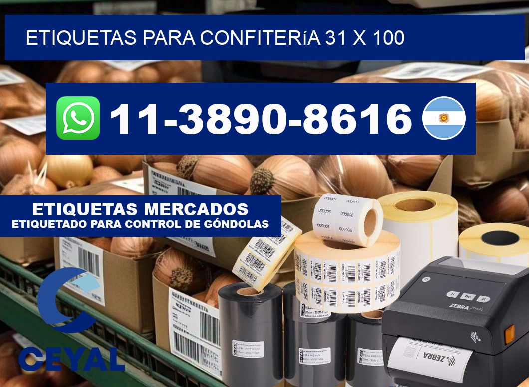 etiquetas para Confitería 31 x 100