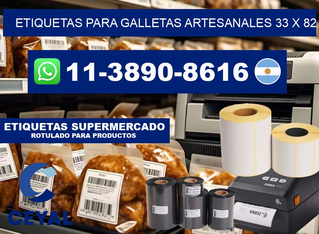 etiquetas para Galletas artesanales 33 x 82