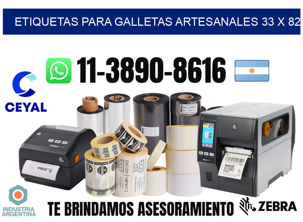 etiquetas para Galletas artesanales 33 x 82