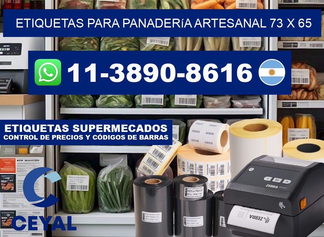 etiquetas para Panadería artesanal 73 x 65