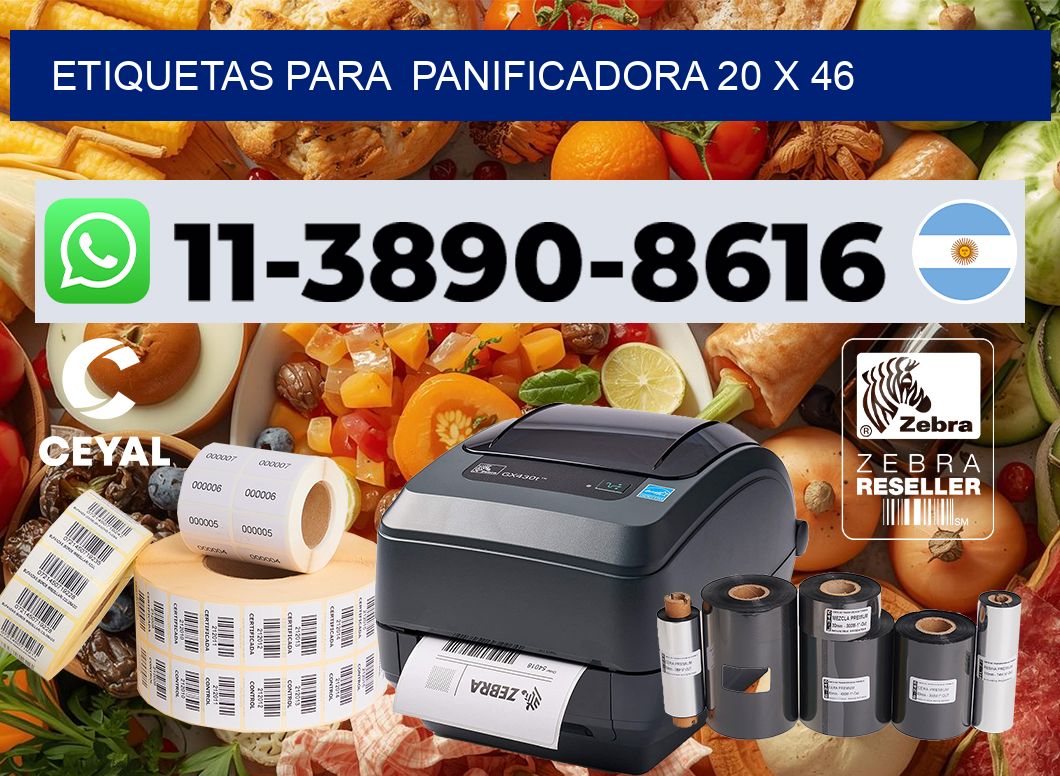 etiquetas para  Panificadora 20 x 46