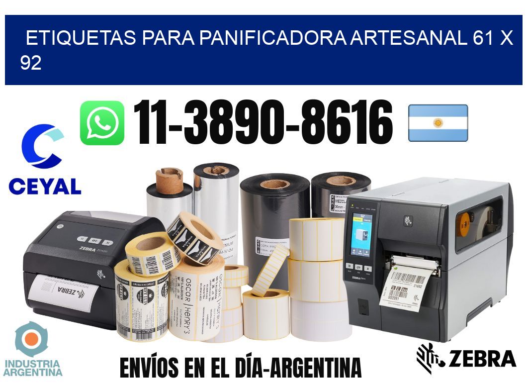 etiquetas para Panificadora artesanal 61 x 92