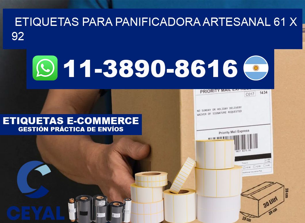 etiquetas para Panificadora artesanal 61 x 92