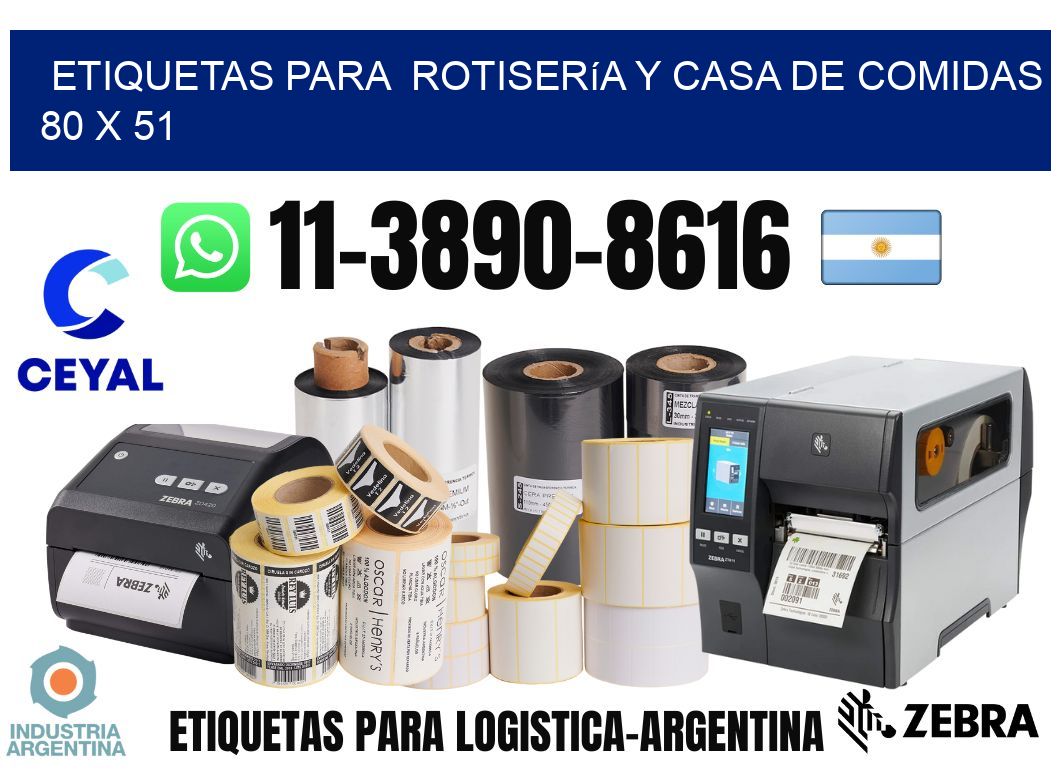 etiquetas para  Rotisería y casa de comidas 80 x 51