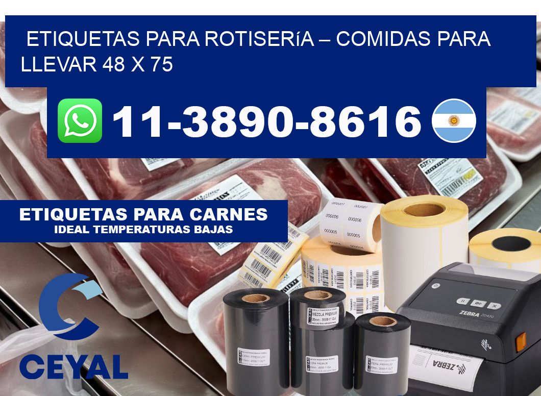 etiquetas para Rotisería – comidas para llevar 48 x 75