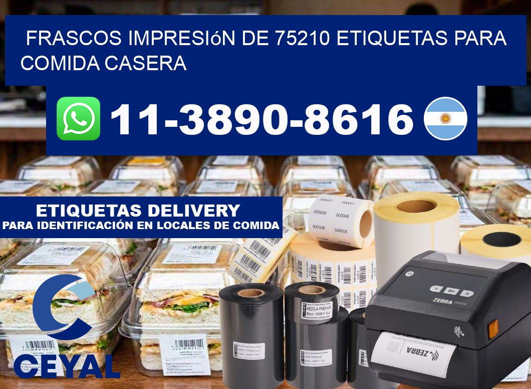 frascos impresión de 75210 etiquetas para comida casera