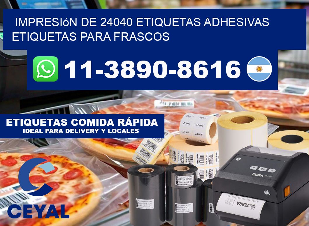 impresión de 24040 etiquetas adhesivas etiquetas para frascos