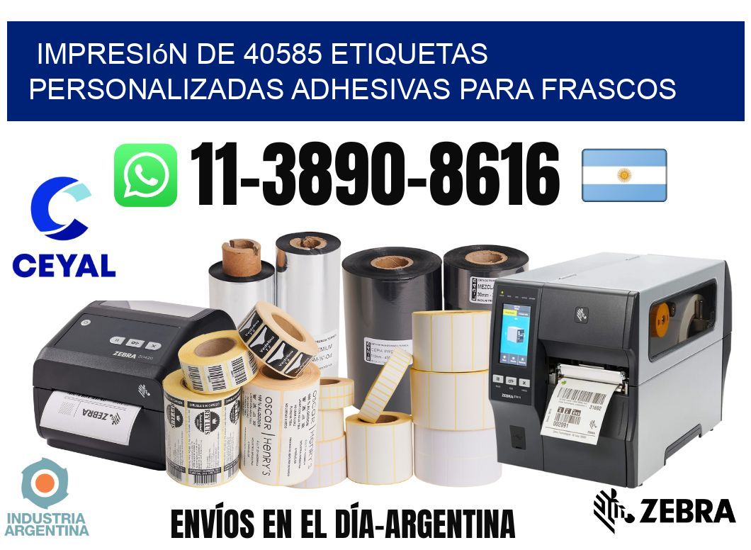 impresión de 40585 etiquetas personalizadas adhesivas para frascos