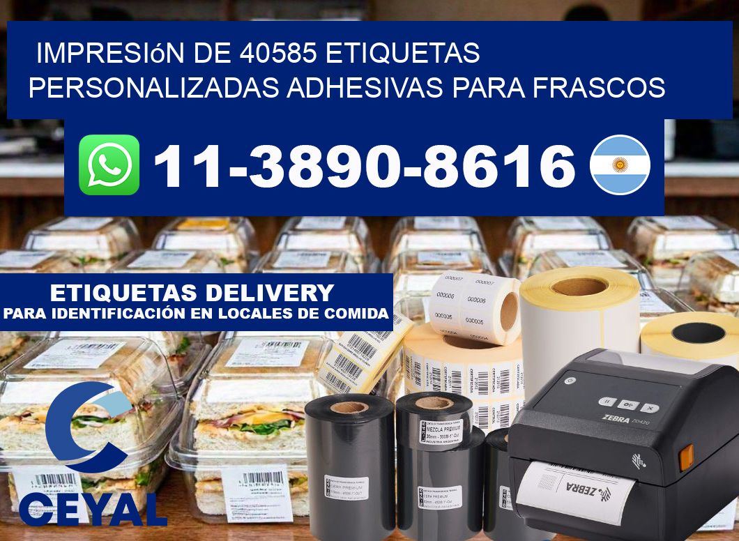 impresión de 40585 etiquetas personalizadas adhesivas para frascos
