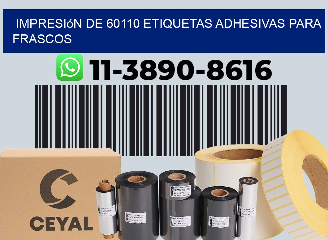 impresión de 60110 etiquetas adhesivas para frascos