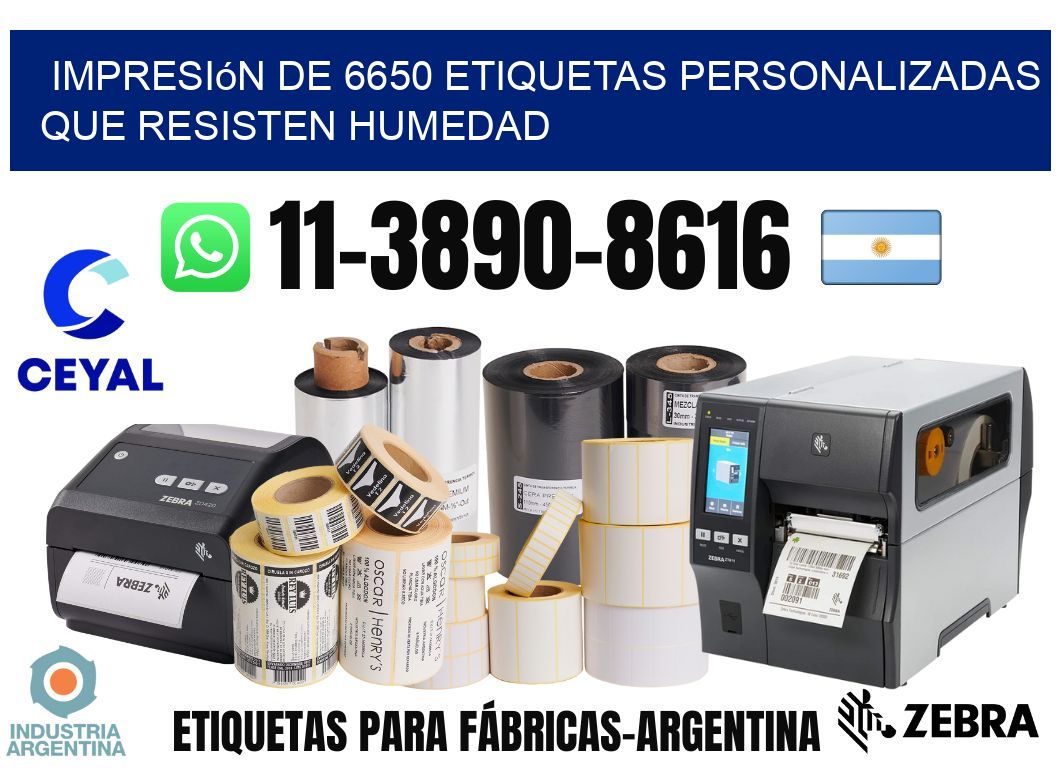 impresión de 6650 etiquetas personalizadas que resisten humedad
