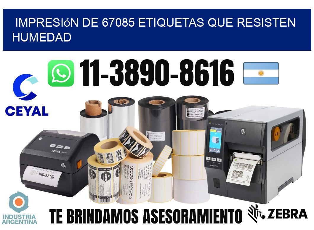 impresión de 67085 etiquetas que resisten humedad