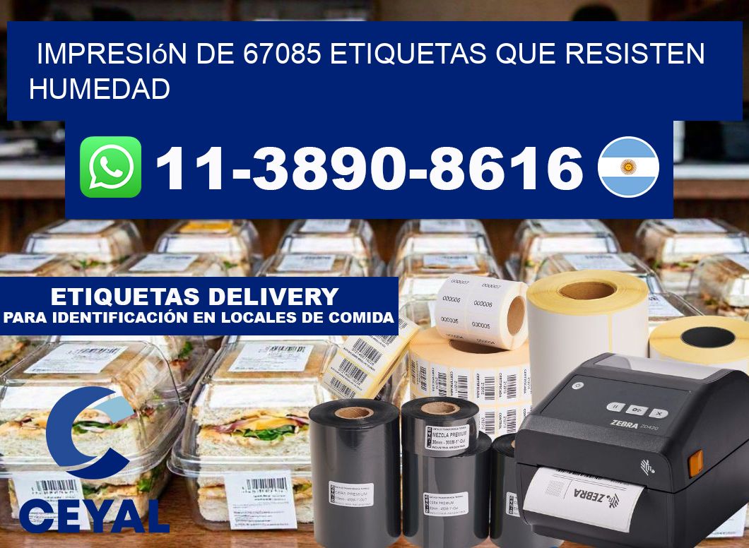 impresión de 67085 etiquetas que resisten humedad