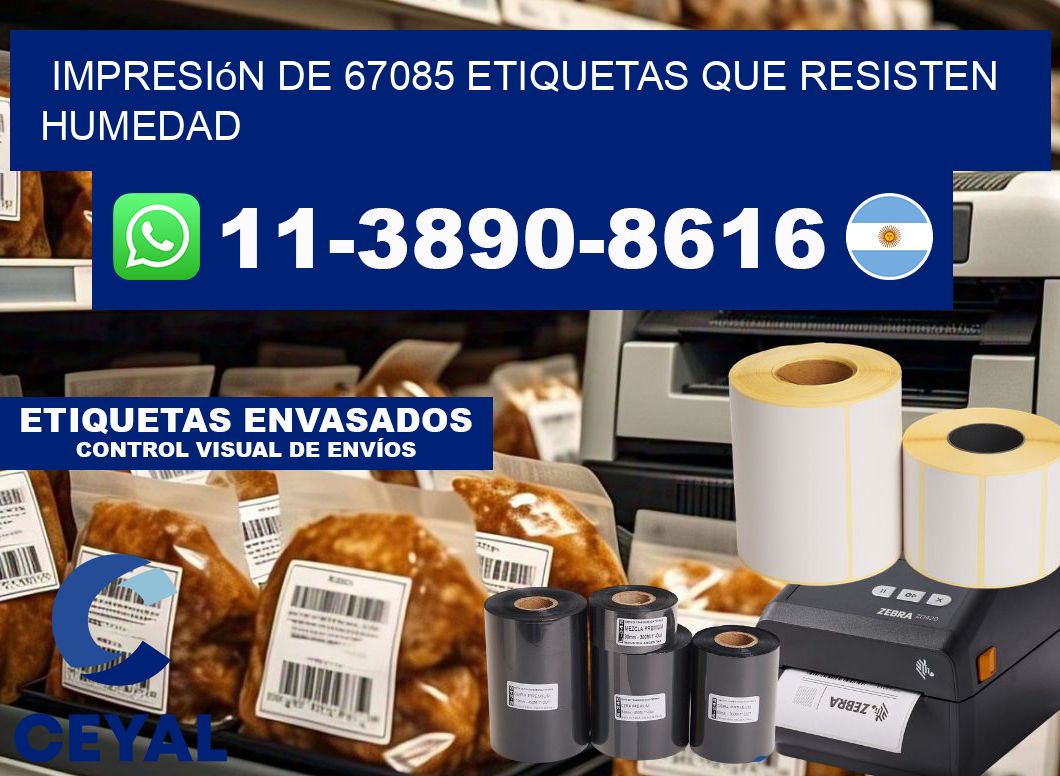 impresión de 67085 etiquetas que resisten humedad