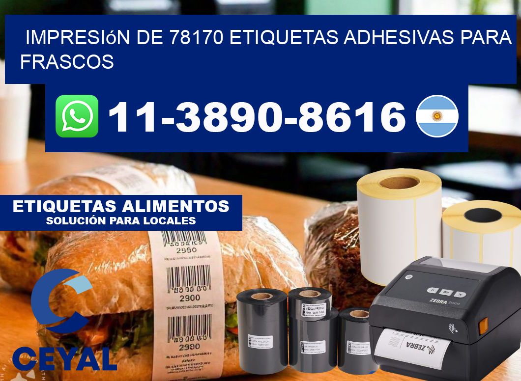 impresión de 78170 etiquetas adhesivas para frascos