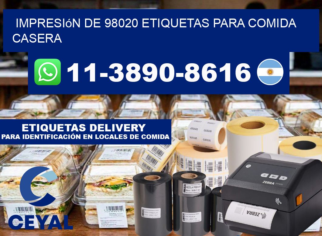 impresión de 98020 etiquetas para comida casera