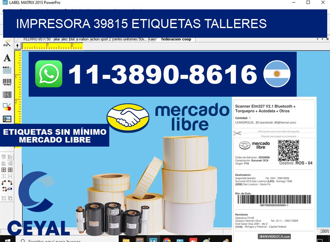 impresora 39815 etiquetas talleres
