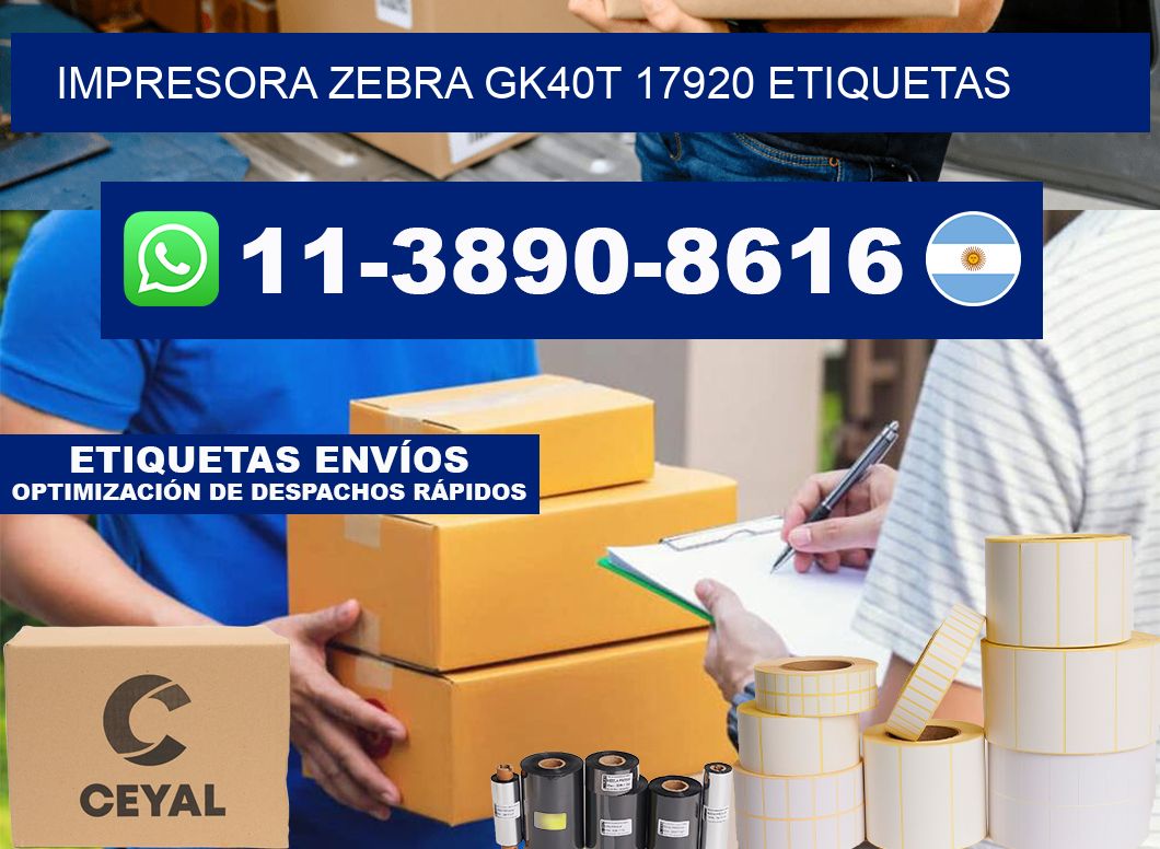 impresora zebra gk40t 17920 etiquetas