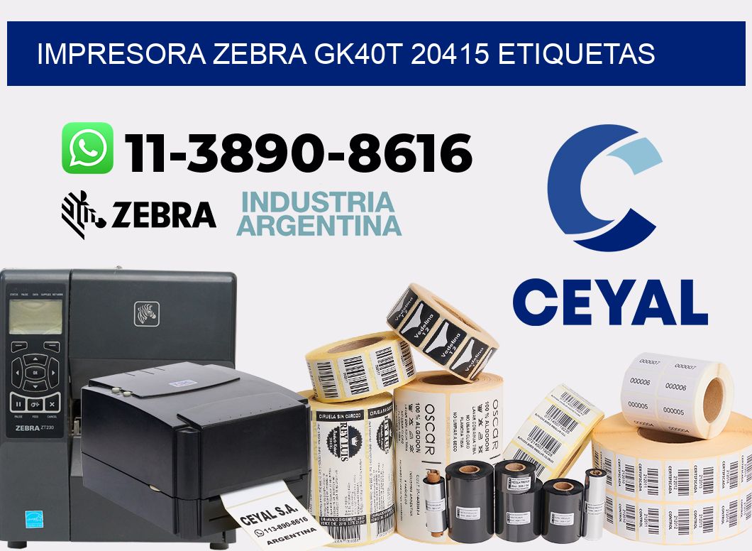 impresora zebra gk40t 20415 etiquetas