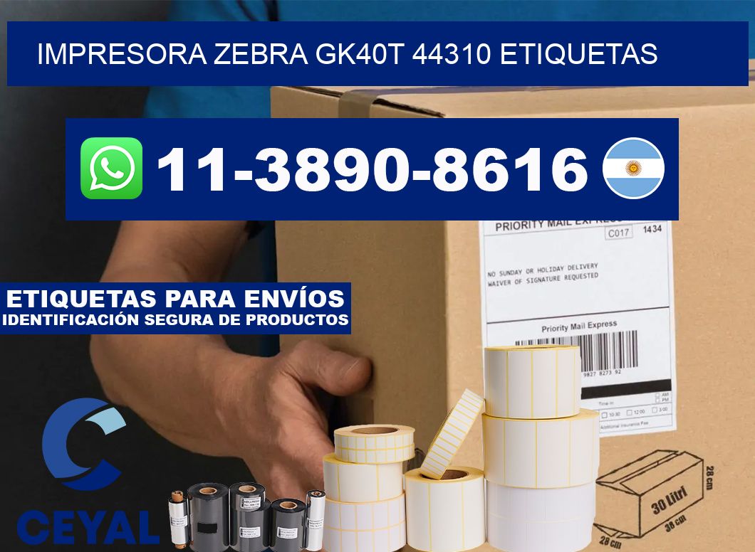 impresora zebra gk40t 44310 etiquetas