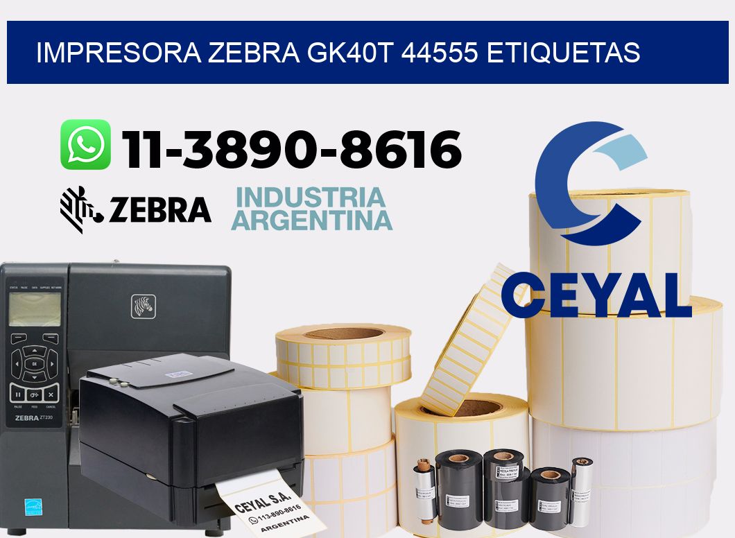 impresora zebra gk40t 44555 etiquetas