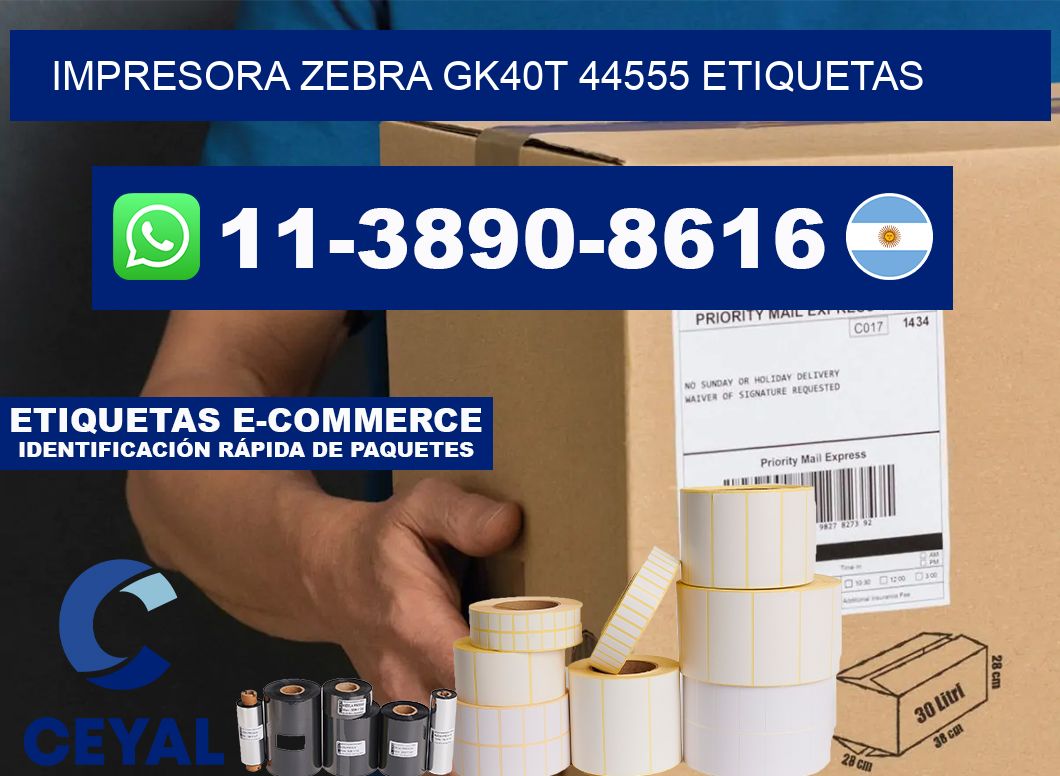 impresora zebra gk40t 44555 etiquetas