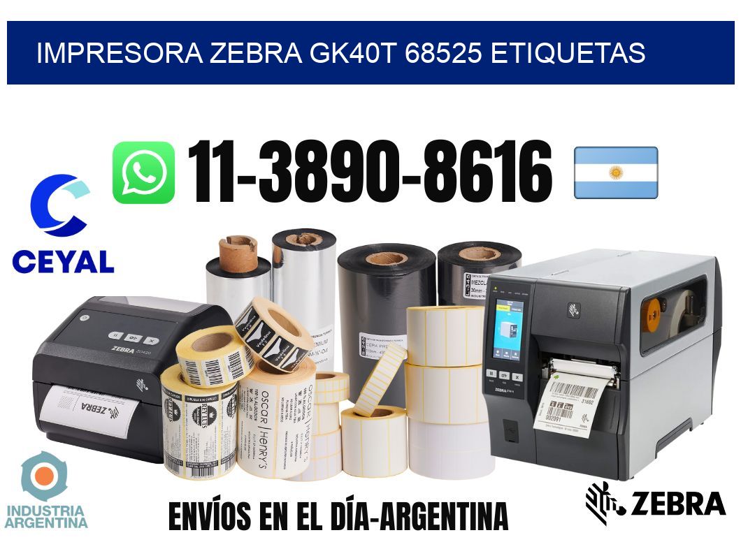 impresora zebra gk40t 68525 etiquetas