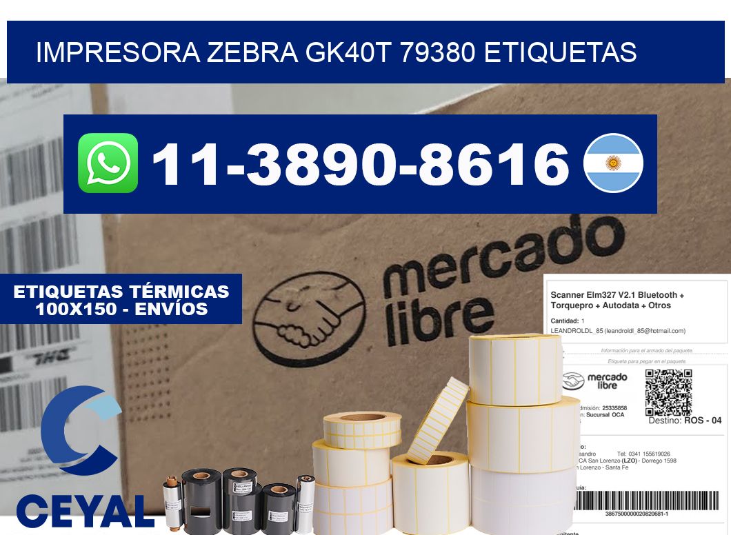 impresora zebra gk40t 79380 etiquetas