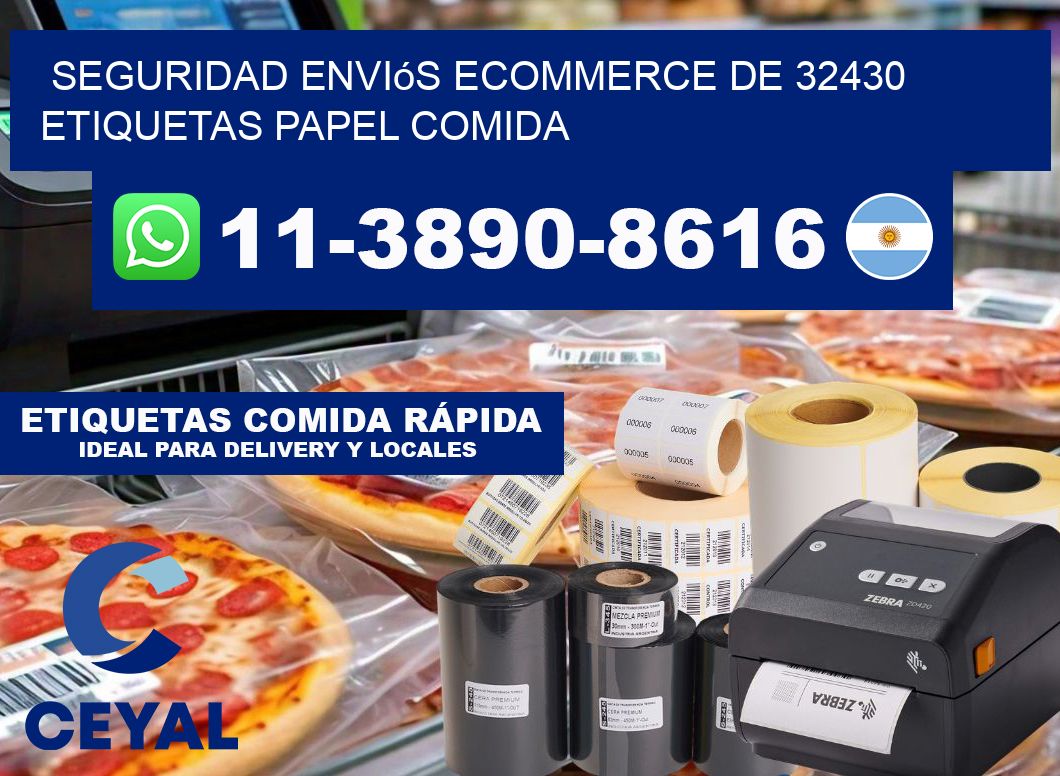 seguridad enviós ecommerce de 32430 etiquetas papel comida