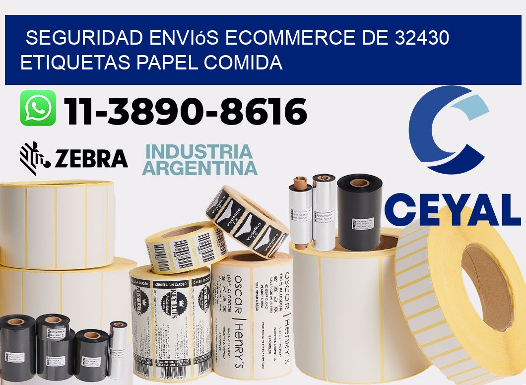 seguridad enviós ecommerce de 32430 etiquetas papel comida