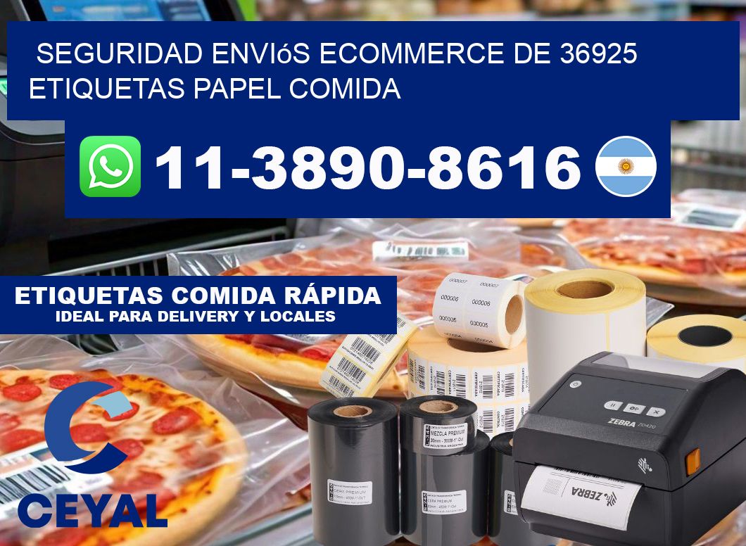 seguridad enviós ecommerce de 36925 etiquetas papel comida