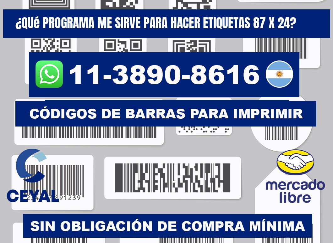 ¿Qué programa me sirve para hacer etiquetas 87 x 24?